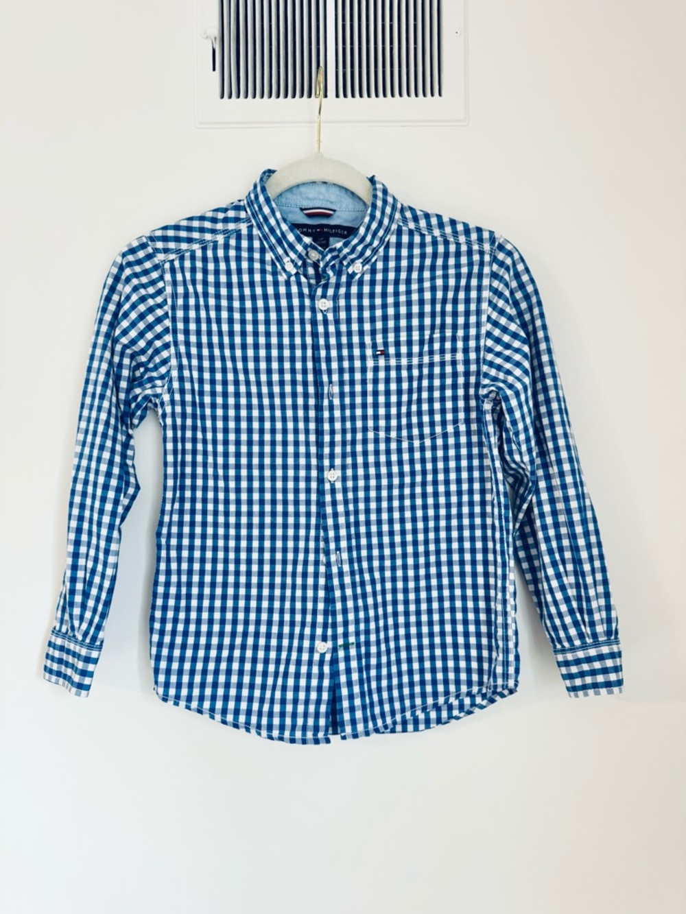 Tommy Hilfiger Boys Blue Check Button-Down Shirt